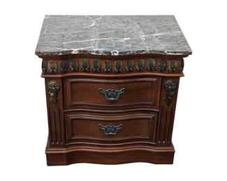 #58 • Vintage Marble Top Side Table/ Nightstand- "Monaco"
