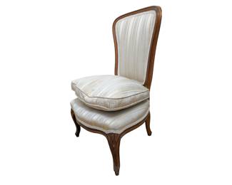 #7 • Petite Louis XV Style Beechwood Slipper Chair with Silk Upholstery
