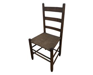 #123 • Ladder Back Wood Chair with Rush Seat
