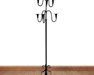 #20 • Tall Wrought Iron Freestanding Adjustable 6-8Ft Tall Candelabra
