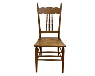 #113 • Antique Wood Chair with Cane Seat

