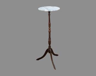 #132 • SEI Round Marble and Wood Table
