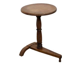 #136 • Early New England "T" Base Candle Stand- Wood
