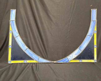 Two Beautiful Stained Glass Corner Pieces