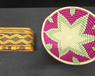Beautiful Pair Of Woven Baskets