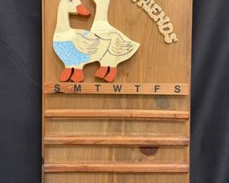 Folk Art Wooden Perpetual Calendar 