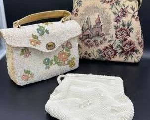 Colorful Vintage Handbag Collection, Contains Chas Khan Purse