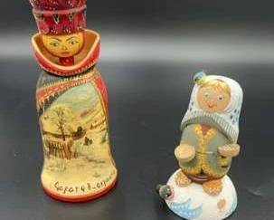Two Wooden Russian Figurines