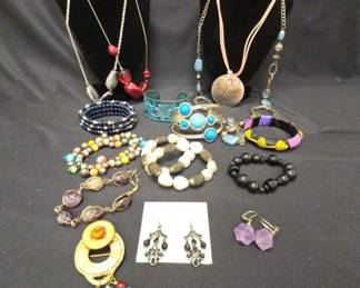 Colorful Stone Costume Jewelry Lot