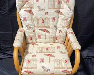 Beach Themed Wooden Rocking Chair