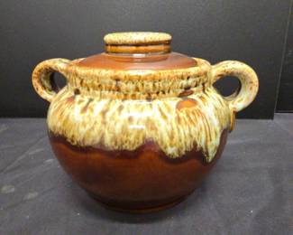 Small Brown Clay Pot With Lid