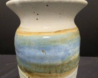 Signed Blue Pottery Vase
