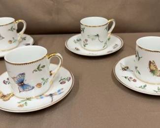 I. Godinger CO. 4 Espresso Cups Saucers Primavera 