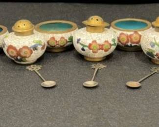 Cloisonne Salt And Pepper Shakers 