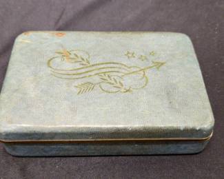 Button Collection In Vintage Genuine Tony Jewel Box Blue