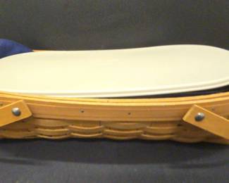 Longaberger Basket With Serving Dish And Lid