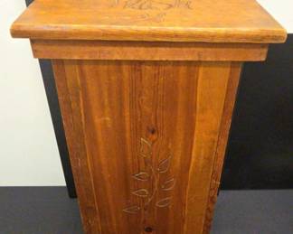 Rustic Solid Wood Trash Bin