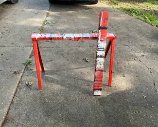 Pair of steel sawhorses
