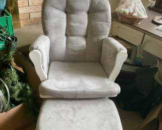 Suede rocker / glider foot stool