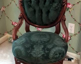 Victorian Shield Back Parlor Chair, 20" x 18" x 35"