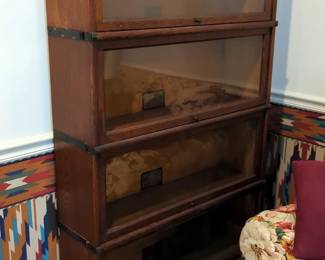 Antique Barrister 4-Section Bookcase, 62" x 34" x 10"