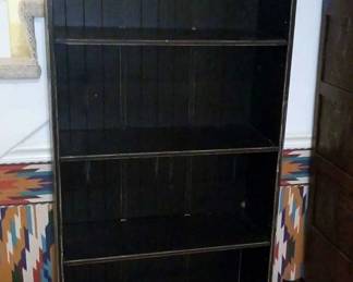 Distressed Bookcase With 4 Shelves And 2 Drawers, 63.5" x 28" x 11.25"