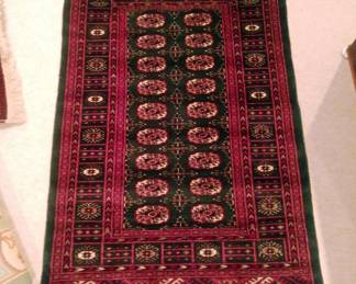 Bukhara Signed Fringed Rug, 62" x 39"