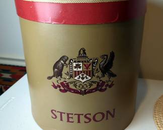 Men's Stetson Select Straw Hat In Original Box And Men's Velvet Hat, Size 7 1/2