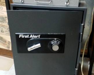 First Alert Combination Safe, 20" x 16" x 13", Combination Known, And Cash Drawer