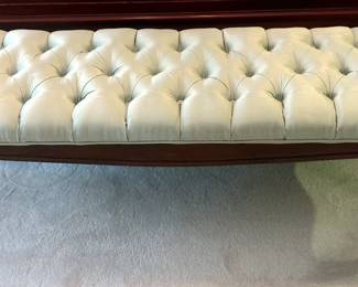 Button Tufted Upholstered Dressing Bench With Cabriole Legs, 55" x 17" x 17"