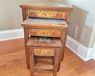 Wood nesting tables