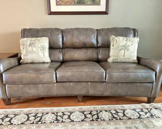 Leather reclining sofa