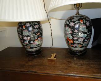 Pair of Asian style lamps $100 for the pair