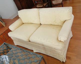 Hickory Chair Co Yellow Damask Loveseat 2 of these 61x38" $500 for the pair
