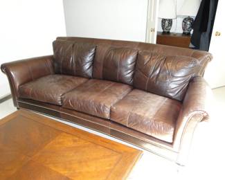 Distressed Bradded Sofa $200