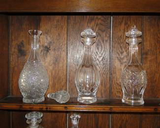 Crystal decanters no markings $30 each
