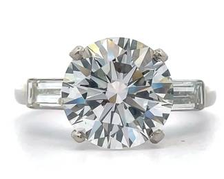 5.60 Carat "Harry Winston Style" Diamond Engagement Ring in Platinum with Report; $17,470 Retail