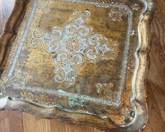 Small Gold Leaf Square Table