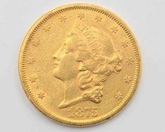 #686 • 1875 $20 Liberty Head Double Eagle Gold Coin, 1oz
