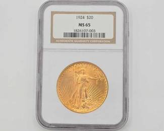 #682 • 1924 $20 Saint Gaudens Double Eagle Gold Coin, 1oz
