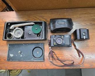 #2642 • Vintage Excelda Concert Sound Box, Yashica Camera & Baby Brownie Kodak Camera
