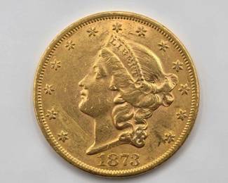 #695 • 1873 $20 Liberty Head Double Eagle Gold Coin, 1oz
