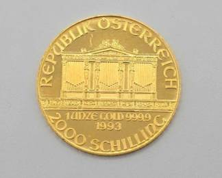#603 • (1993) 2000 Schilling Vienna Philharmonic .999 Fine Gold Coin
