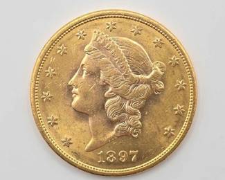 #690 • 1897 $20 Liberty Head Double Eagle Gold Coin, 1oz
