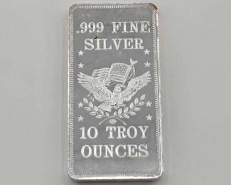 #707 • 10 Troy Ounces .999 Fine Silver APM Bar
