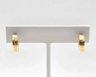 #804 • 10K Gold Earrings with Greek Key Design, 1.23g
