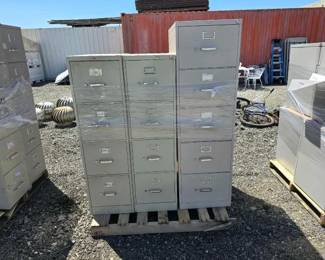 #80512 • (3) Metal Hon Filing Cabinets
