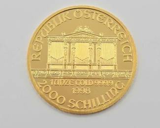 #616 • (1998) 2000 Schilling Vienna Philharmonic .999 Fine Gold Coin

