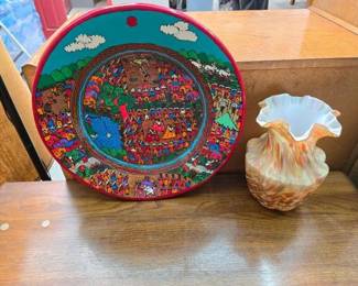 #2660 • Mexican Folk Wall Art & Decorative Vase
