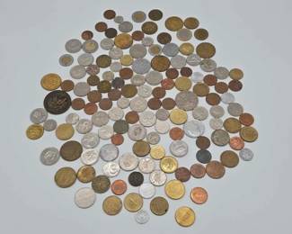 #1708 • (120) Foreign Currency Coins and Tokens
